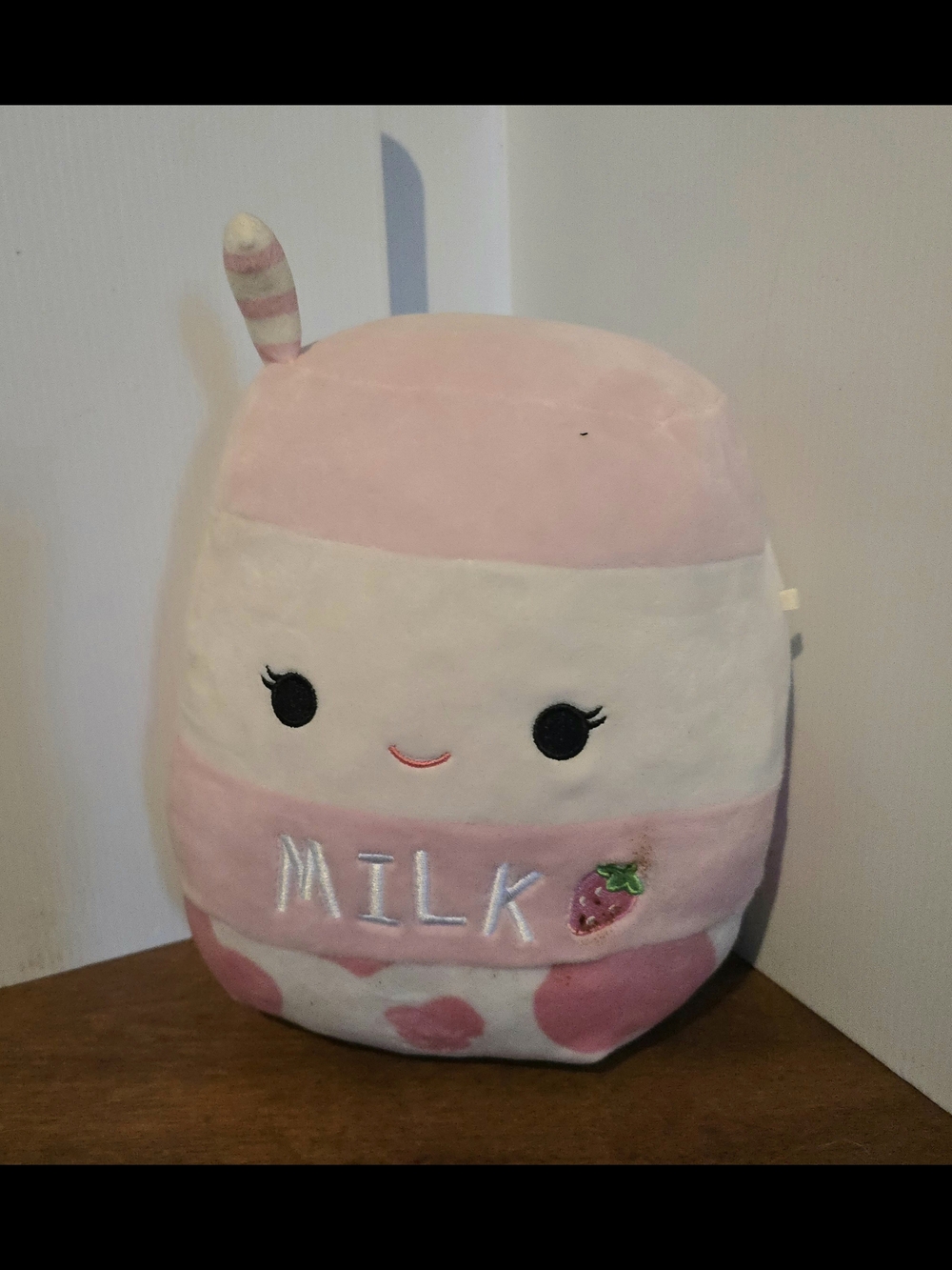 Squishmallows Pink & White 'Milk' Plush Drink plushie
